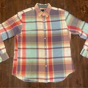 J. Crew - colorful L/S button up - Large